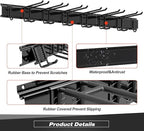 Storaboks Heavy Duty Garage Storage Rack System, Wall Mounted Tool Organizer with 8 Double Hooks, 3 Rails, Garden Yard Tools Hanger for Ski Gears, Broom, Rake, Shovel