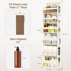 Over The Door Organizer, 6 Shelf Door Hanging Organizers with 6 Large Capacity Pockets, Behind Door Storage Hanging Shelves for Closet Wall Bathroom Bedroom Nursery