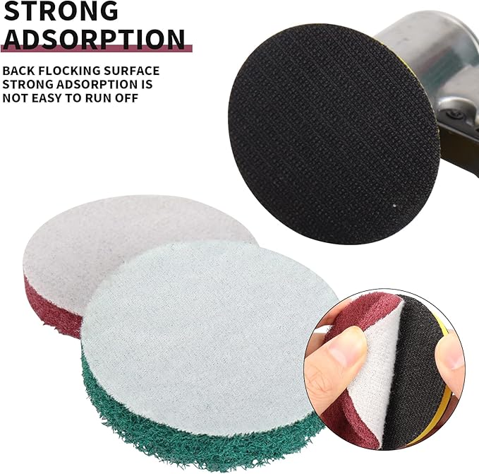 3 Inch Drill Brush Power Scouring Pads - Heavy Duty Tub and Tile Cleaner - Household Cleaning Kit Includes Drill Attachment, 5 Red, 5 Stiff Green Scrubber Pads