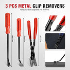 LadyRosian 37Pcs Trim Removal Tool Set, Car Upholstery Repair Kit, Auto Clip Pliers Fastener Remover Tool, Door Panel Tool, Car Panel Tool Radio Stereo Removal Tool Kit with Storage Bag (Red)