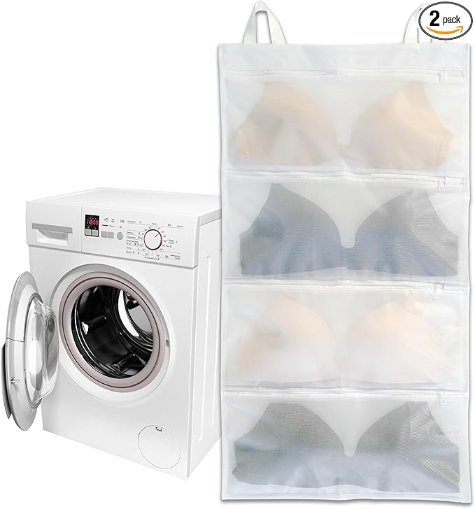 Bra laundry bags for washing machine, 1pc, Holds 4 D-F cups sizes, Cleans, Drys, Storage and Dust-proof 4-in-1, Cleans Better Than a Single Laundry Bag