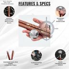 Deluxe Walking Sticks | Rosewood Crafted Cane with Solid Brass Chrome Decorative Bars | Nagina International