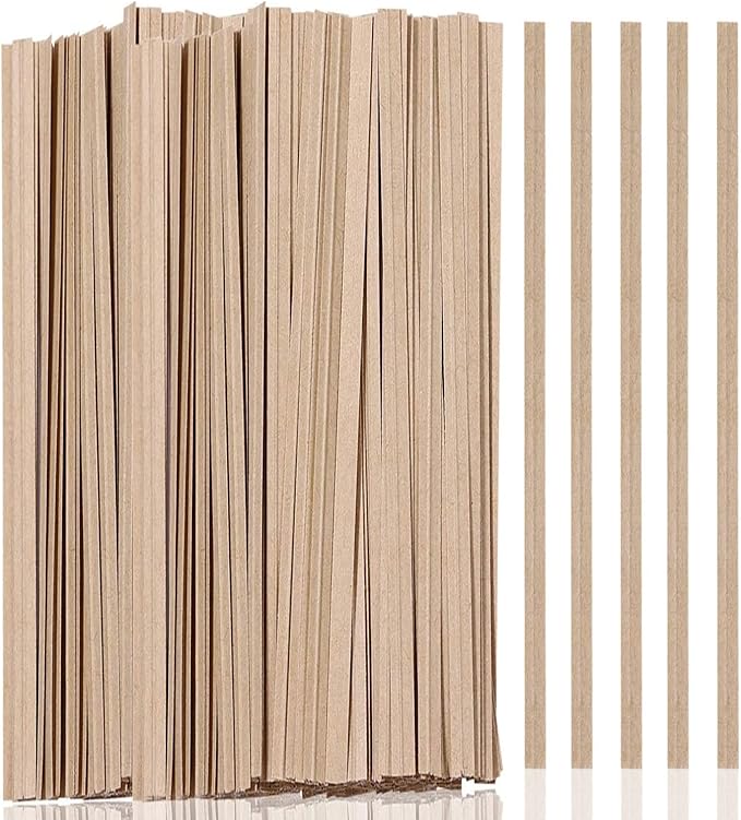 1000 Pcs Twist Ties, Kraft Paper Twist Ties Plant Ties Reusable Bread Ties for Party Cello Candy Coffee Treat Bags Cake Pops (13.8'')