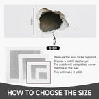 19 PCS Wall Repair Patch Kit, Aluminum Drywall Repair Patch Kit for Small/Large Holes, 2/4/6/8 Inch Self-Adhesive Metal Wall Patches with Scraper Sandpapers Gloves, Quick Fix Plaster