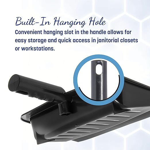 Carlisle FoodService Products Heavy Duty Dust Pan with Handle – Durable Plastic, 8 Inch Dust Pan for Home, Kitchen, and Commercial Use, 24 Pack, Black