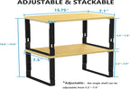 Kitchen Cabinet Organization Shelf，Set of 2 Height Adjustable Storage Racks，Stackable，Expandable，Countertop Shelves Organizer，Pantry Shelving(2PACKS/Large/Black)