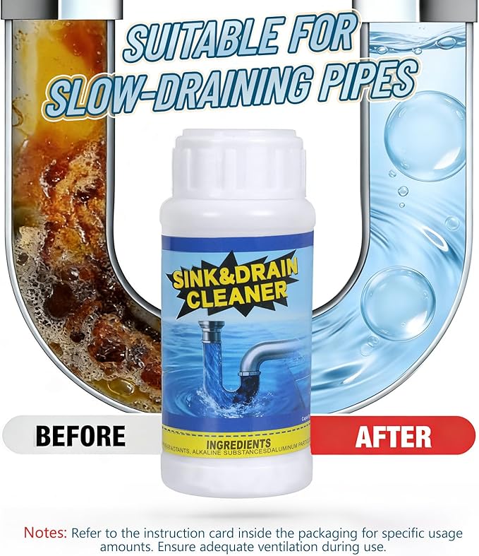 Drain Cleaner Shower Sink Cleaner New - Powerful Pipeline Dredging Agent, Kitchen Unblocker, Sink and Drain Cleaner for Kitchen Toilet（6PCS）