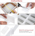 18Pcs Drawer Dividers, Adjustable Drawer Organizer for Socks, Underwear, Makeup, Can Help Tidy Kitchen, Bedroom, Dresser White