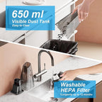 9700Pa Handheld Vacuum Cordless, 100W Portable Car Vacuum, Wet Dry Hand Held Vacuum, Lightweight Low-Noise Washable HEPA Filter Vacuum Cleaner for Car/Home/Pet/Office