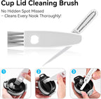 4 Pack Bottle Brush Cleaning Set, Including Long Handle Water Bottle Brush and 3 in 1 Cup Lid Cleaning Brush, Straw Cleaner Brush Washing for Baby Bottles, Tumblers, Glasses