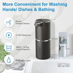 Automatic Liquid Soap Dispenser,4-Level Adjustable, Wall Mount,USB Rechargeable,12.8oz/ 380ml,Touchless Hand & Dish Soap Dispenser for Bathroom, Kitchen,Hotel, Restaurant