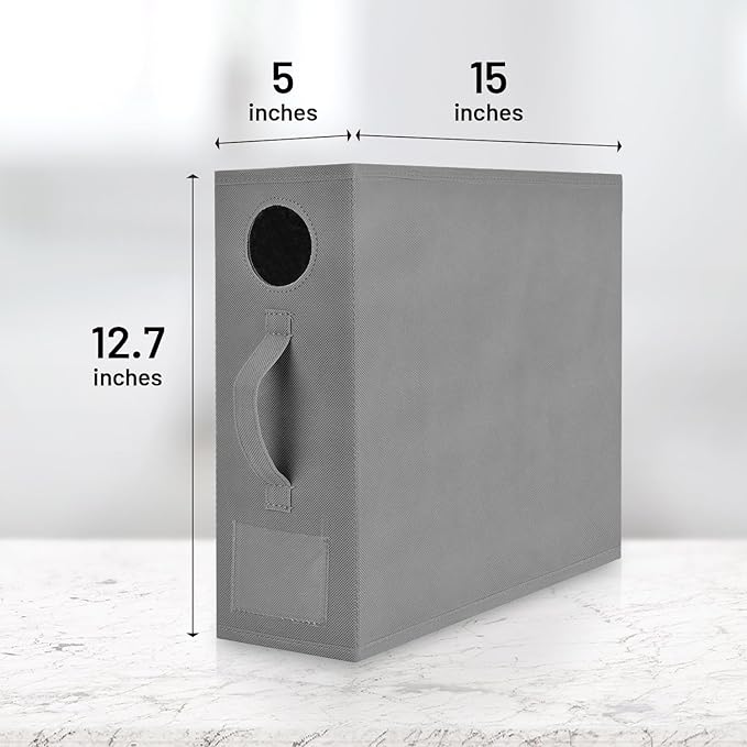 2 Pack Bed Sheet Organizer and Storage, Foldable Storage Organizer for Linen Closet with Viewing Window & Label for Bedding Sheets & Blankets (Queen & King Size) Gray