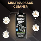 Flitz Faucet Wax Plus - 3.4oz Bottle of USA-Made, Water-Based Faucet Cleaner & Polisher for Water Stains, Fingerprints, & More - Metal Wax for Bronze, Nickel, Chrome, Brass - Granite Polish (1 Pack)