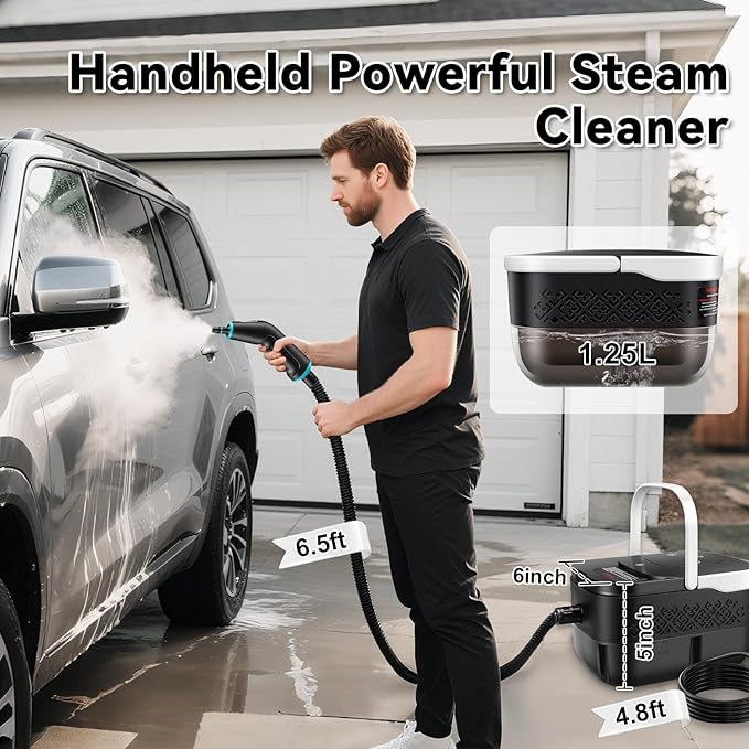 Steam Cleaner for Home, 2500W Portable Handheld Steamer for Cleaning, Large Capacity Tank Pressurized Steam Cleaning Machine for Car, Bathroom, Kitchen, Furniture, Grout, Floor, Tile