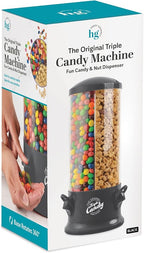 Handy Gourmet Original Triple Candy Machine-Fun Candy & Nut Dispenser-New & Improved (Black), Standard (JB8450BLK)