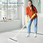 SetSail Floor Scrub Brush with 48-Inch Long Adjustable Handle 2 in 1 Scrape Brush Stiff Bristle Floor Scrubber for Cleaning Shower Bathroom Garage Kitchen Wall Deck Tub Tile