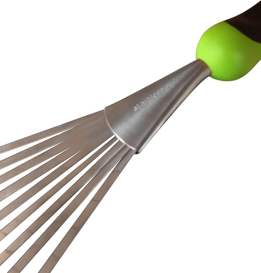 Garden Guru Stainless Steel Hand Rake Soil Tiller with Ergonomic Handle, Great for Gardening, Cultivating, Loosening Soil & Spreading Mulch (2 Pack)