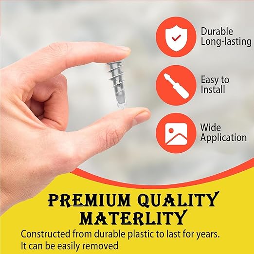 100PCS Zinc Self-Drilling Drywall Anchors, 50 Heavy Duty Hollow Metal Wall Anchors and 50#8 x 1-1/4'' Screws, Sheetrock Anchors and Screws Kit