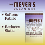 MRS. MEYER'S CLEAN DAY Dryer Sheets, Fabric Softener, Reduces Static, Infused with Essential Oils, Compassion Flower, 80 Count (Pack of 3)