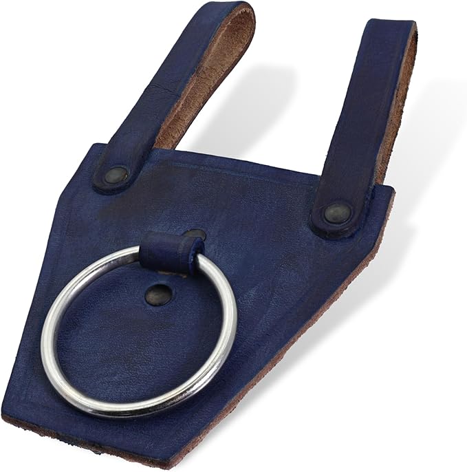 Armory Replicas - Ring Leather Universal O-Ring Medieval Style Axe Holder Belt Frog - Hand Crafted Genuine Leather Costume Weapon Holster Holder