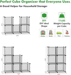 C&AHOME Cube Storage Organizer, 6-Cube Shelves Units, Closet Cabinet, DIY Plastic Modular Book Shelf, Ideal for Bedroom, Living Room, Office, 36.6" L x 12.4" W x 36.6" H Grey UPCS06G
