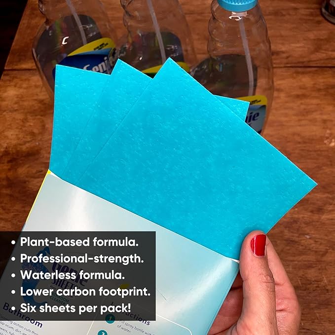 Microfiber Wholesale Genie Sheets Bathroom Cleaner | 1 Bottle with Foaming Sprayer + Concentrate Makes 6 24oz Refills | Professional-Strength | Just Add Water | Sustainable EcoFriendly Plant-Based