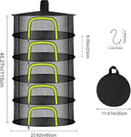 5 Layer Herb Drying Rack, Herb Drying Rack Hanging Mesh, Foldable Bud Drying Net with U-Shaped Zipper, Hooks, for Drying Herbs Plants, Flowers, Fruits, Food, Camping (5 Layers-23.62'')