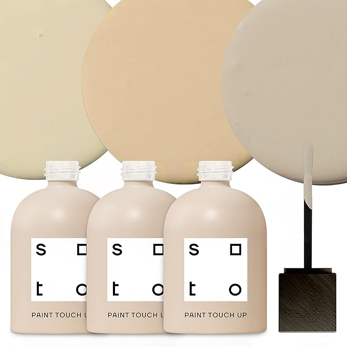 soto Paint Touch Up, Set of 3, 1.5oz Multi-Surface, Matte Finish (Beiges) - Beige Scratch Repair for Furniture, Walls, Cabinets, Trim, Doors, Indoor/Outdoor