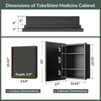 TokeShimi 17x25 Recessed Medicine Cabinet with Mirror Wall Mounted, Metal Beveled Mirror with Storage for Bathroom Vanity, Aluminum Alloy Medicine Cabinet Mirrored Silver