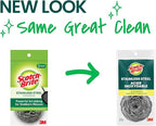 Scotch-Brite Stainless Steel Scrubbers, Scouring Pads for Cleaning Tough Baked-On Messes, Metal Scrubbers for Cleaning Dishes, 48 Scrub Pads