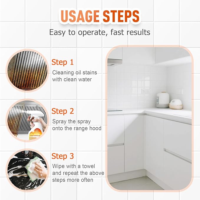Heavy Duty Degreaser, 2025 New Kitchen Cleaner, Multipurpose Oil Stain Remover, Strong Grill Cleaner for Restaurant, Cleaning Spray for Home Chefs (2)