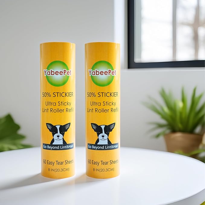 Large Surface Roller Refill for Scotch-Brite 50% Stickier Lint Roller, Works Great On Pet Hair (60 Sheets per Roll, 5 Pack Refills)