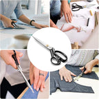 Sewing Scissors 10 Inch - Fabric Dressmaking Scissors Upholstery Office Shears for Tailors Dressmakers, Best for Cutting Fabric Leather Paper Raw Materials Heavy Duty High Carbon Steel(Right-Handed)