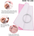 SEVENWELL Silver Polishing Cloth, Jewelry Cleaner Cloth for Sterling Silver Jewelry, Gold, Platinum, Silverware, Diamonds, Gemstones, Coins (Pink)