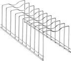 Slideep Pot Pan Lid Holder Rack Organizer, Kitchen Dish Plate Storage Organizer Drying Rack, Bakeware Pot Lid Rack Holder Organizer, Pantry and Cabinet Holder,Set of 2