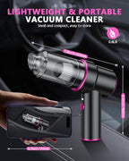 CODN Handheld Car Vacuum Portable Cordless 12000PA, 2 in 1 Handheld Vacuum Cleaner and Air Duster with Multi-Nozzles and LED Light, Mini Hand Held Vacuum Rechargeable for Home, Car, Office, Pet Hair
