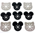40PCS Sock Rings, Sock Clips, Sock Holders Locks Washing Sorters Laundry Storage Organization for Washing and Dryer Machine, Soft Rubber Sock Keepers, Black Mouse/Bear and White Cat Pattern