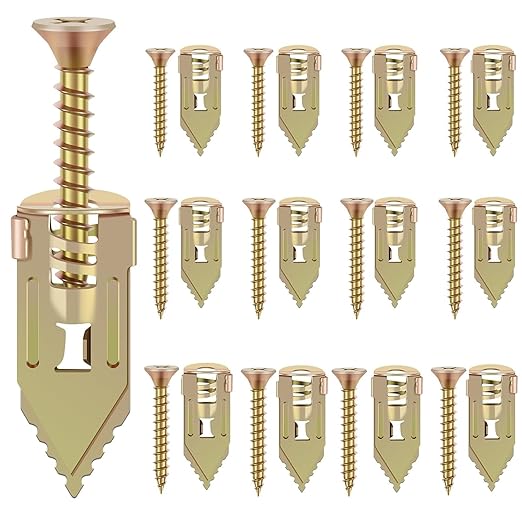 80PCS Self Drilling Drywall Anchors and Screws Kit, Upgraded 3 Sizes Zinc Plated Steel Self Drilling Drywall Anchors Screws, No Pre-Drill No Holes, Metal Screw Anchors Kit for Wall Hanging