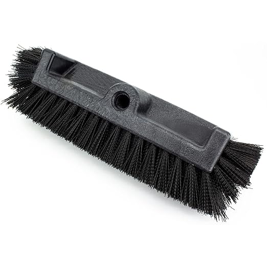 SPARTA Multi-Level Tile Scrub Brush 12" Wide Brush Head, Heavy-Duty Tile Cleaning Brush with End Bristles for Commercial Tiles, Tubs and Floor, Plastic, 12 Inches, Black
