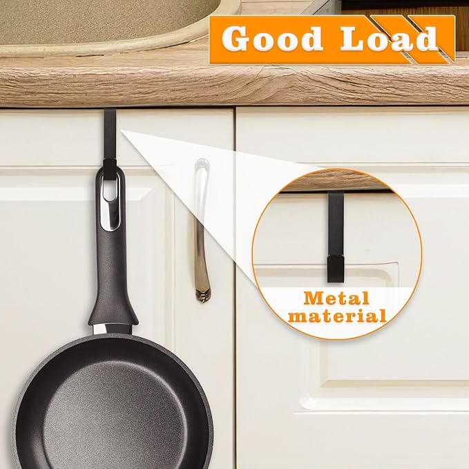 15 Pack Over The Cabinet Door Hooks, Cabinet Drawer Organizer, Metal Cabinet Hooks for Hanging Stocking Clothes Towels (Black)