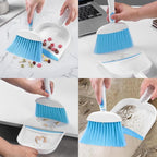 NACENA Small Dust Pan and Brush Set, Mini Broom and Dustpan Set Small Hand Broom and Brush Combo Dust Pan for Home Cleaning Drawers Desktop Sofas and Outdoor, Dark & Blue