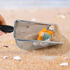 Beach Sand Sifter, 2 Beach Sifting Sand Telescoping Pole Sets with Scoops, Baskets, Mesh Bag, for Kids Picking Up Shells Shovels Shark Teeth