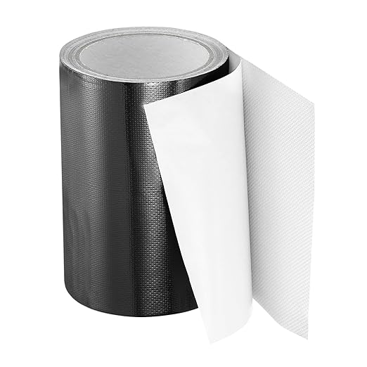 PATIKIL Awning Repair Tape 8m x 15cm Waterproof Canvas Tape High Adhesive Tear Repair Patch Kit for PVC Tarpaulin Tent Awning Fabric RV Sail Boat Cover, Black (6" x26.24ft)