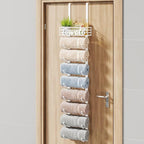 HapiRm Towel Racks for Bathroom Storage - 9 Tier Over The Door & Wall Mount Rolled Towel Storage Organizer Holder with Metal Shelf Basket for Small Bathroom, Camper, Rv - White, Patented