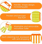 4 Pcs Window Venetian Blind Cleaner Duster Tool 7 Finger Blind Rush and Shutter Cleaner Brush Hand-held Window Shutter Air Conditioner Duster for Dirt(Yellow, Orange)