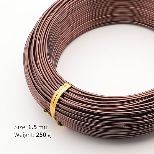 Bronze-1.5mm/16gauge-Anodized Aluminum Bonsai Training Wire 250g Large Roll,Many Size to Choose,KSVZS Bendable Metal Wire for Crafts,Sculpting,Armature and Daily Use,Necessities for Family