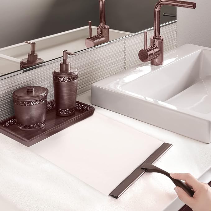 Hiware All-Purpose Shower Squeegee for Shower Doors, Bathroom, Window and Car Glass - Bronze, Stainless Steel, 12 Inches