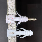 Plastic Drywall/Concrete Anchors with Stainless Steel Screws Assortment Kit 100PCS, 50 Plastic Dry Wall Anchors and 50 Flat Head Screws, Sheetrock Anchors (100, #8)