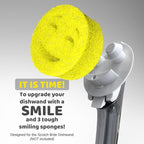 Smilyeez Smile Head for Scotch Brite Dishwand with Yellow Scrub Moji Sponges