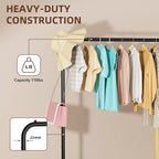 STARLATTA Rolling Clothing Racks for Hanging Clothes, Garment Rack for Clothes to Hang, Metal Portable Wardrobe Rack for Coats, Jackets, Shirts, Dress,Black